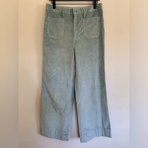 Vineyard Vines Corduroy Pants Sea Foam Green Wide Leg High Rise